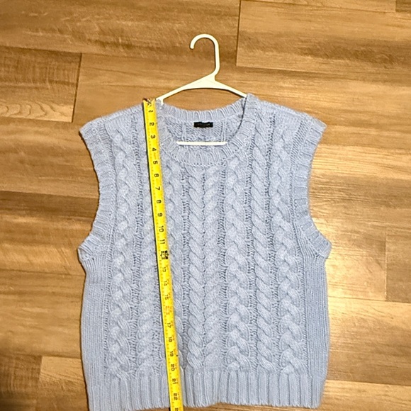 Talbots Sweater Vest Womens Size Medium Light Blue Academia Preppy Casual NWT - Picture 10 of 10